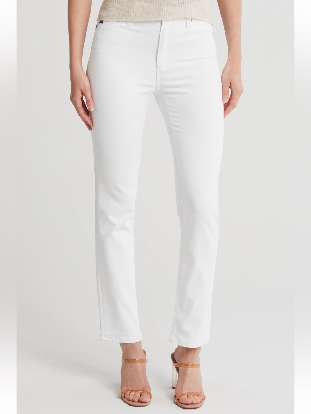 AG JEANS MARI HIGH-RISE SLIM STRAIGHT WHITE